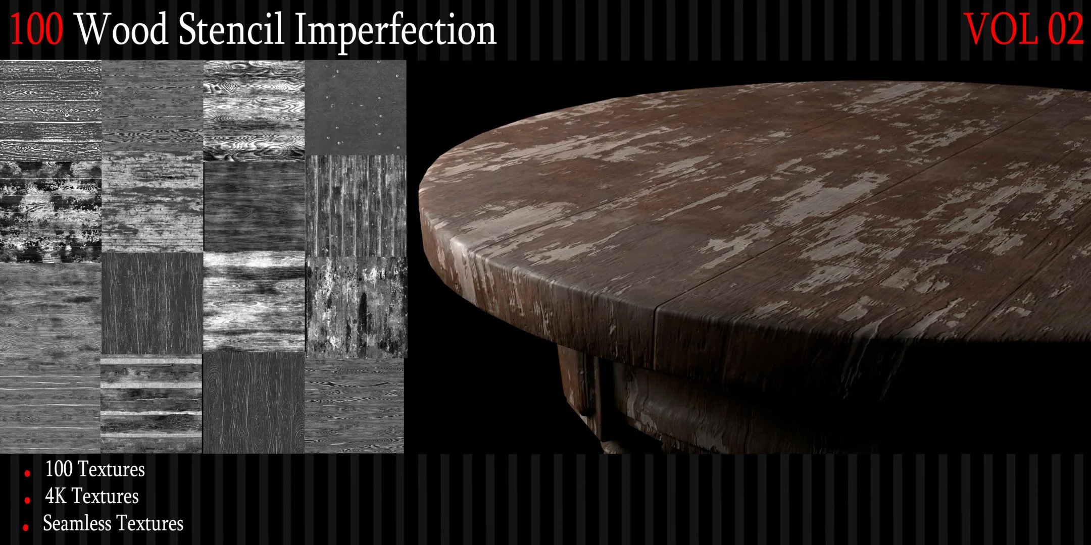 100 Wood Surface Imperfection - 4k Tileable Textures_Vol 2