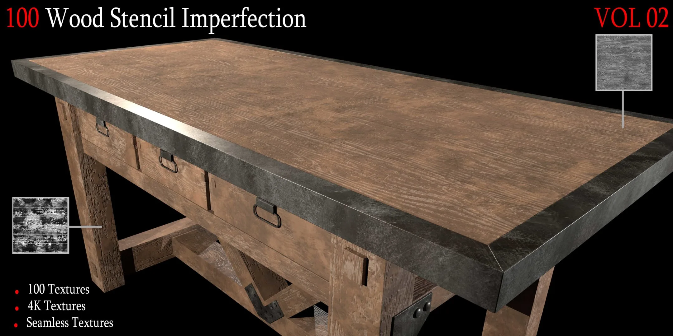 100 Wood Surface Imperfection - 4k Tileable Textures_Vol 2