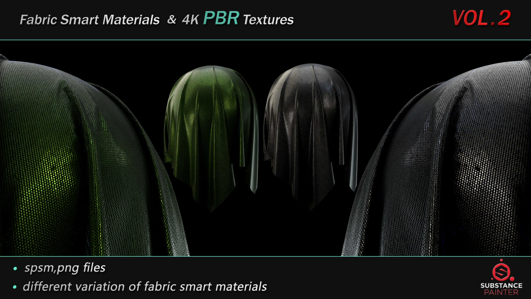 50 High Quality Fabric Smart Material Bundle + 4K PBR Texture_VOL.2