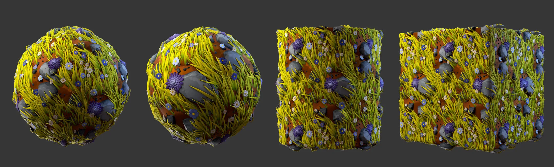 Stylized Grass with Flowers - Substance Designer