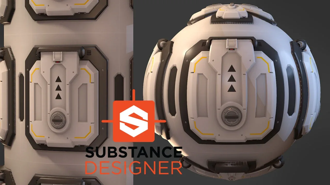Stylized Sci-Fi Hatch - Substance Designer