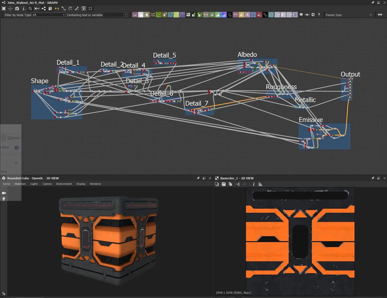 Stylized Industrial Sci-Fi Material - Substance Designer