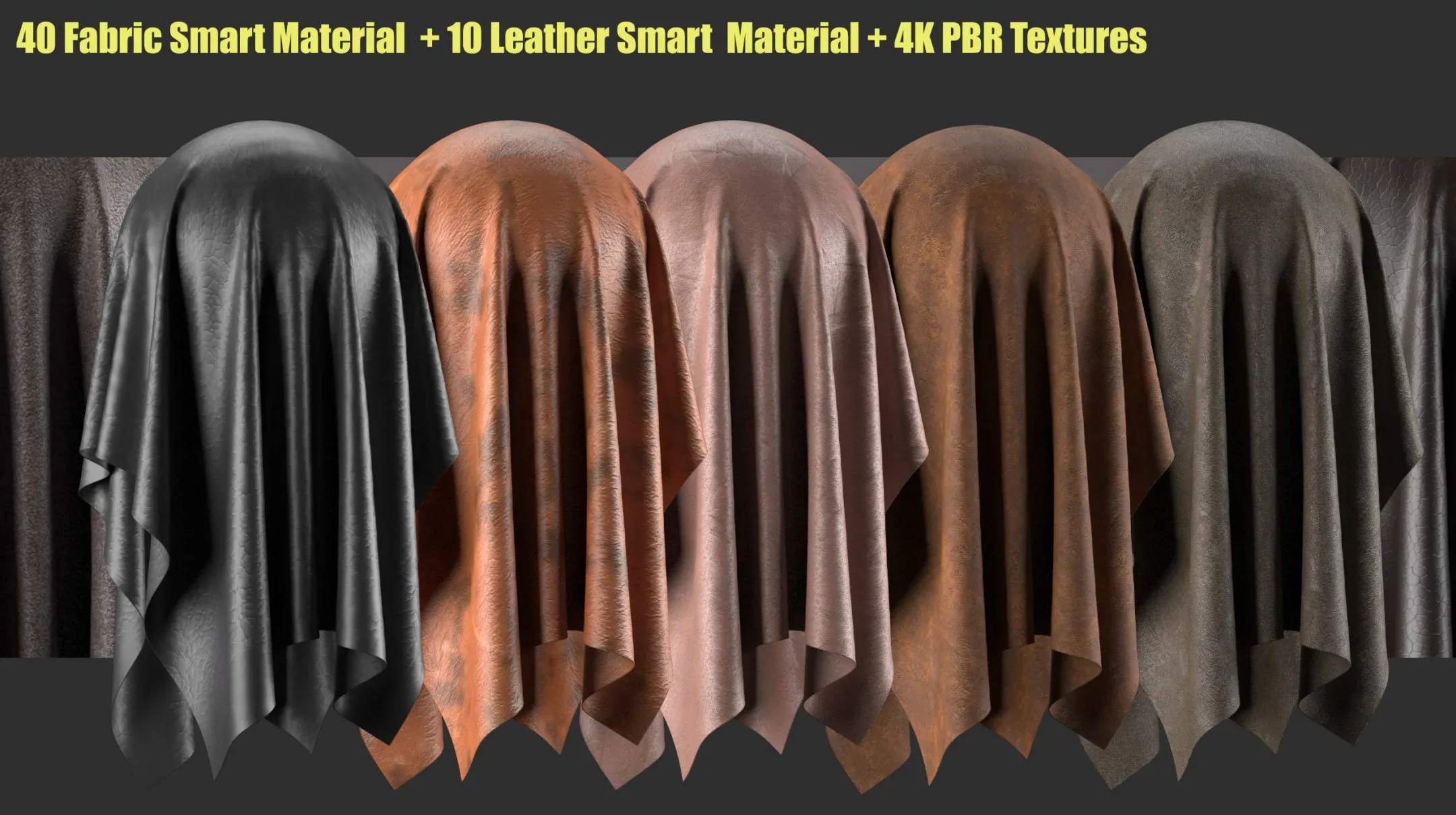 40 Fabric Smart Material+10 Leather Smart Material+4K PBR Textures