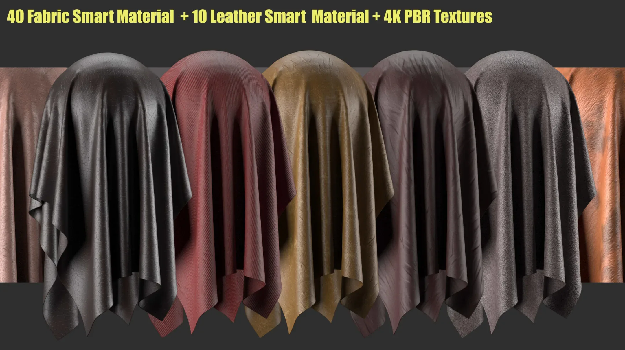 40 Fabric Smart Material+10 Leather Smart Material+4K PBR Textures