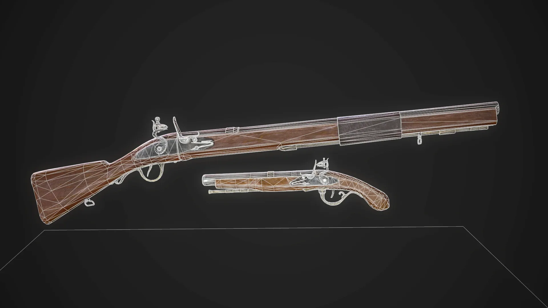 Flintlock pistol & Rifle - Game Ready