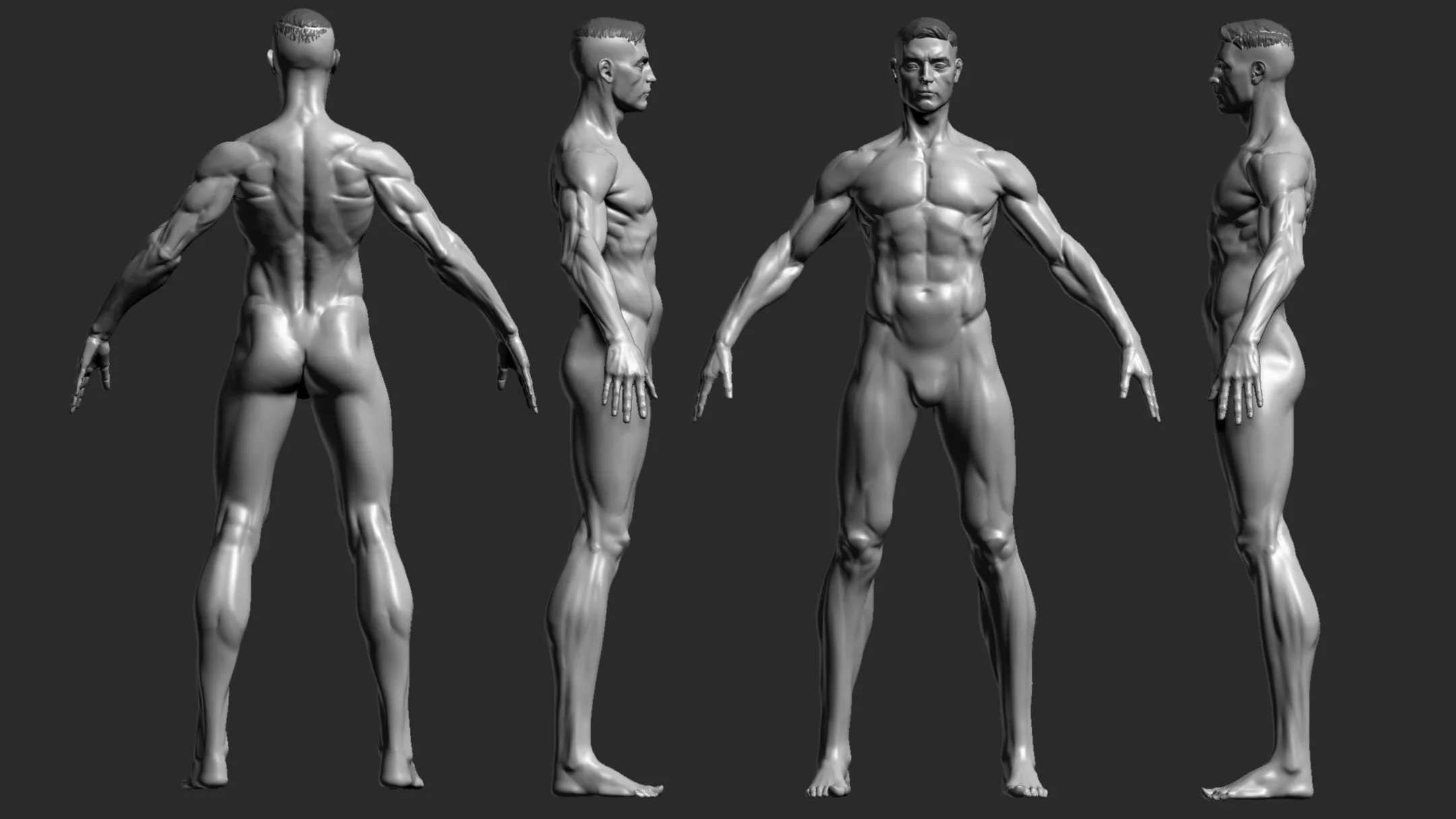 Full Male Body Topology and UV Map