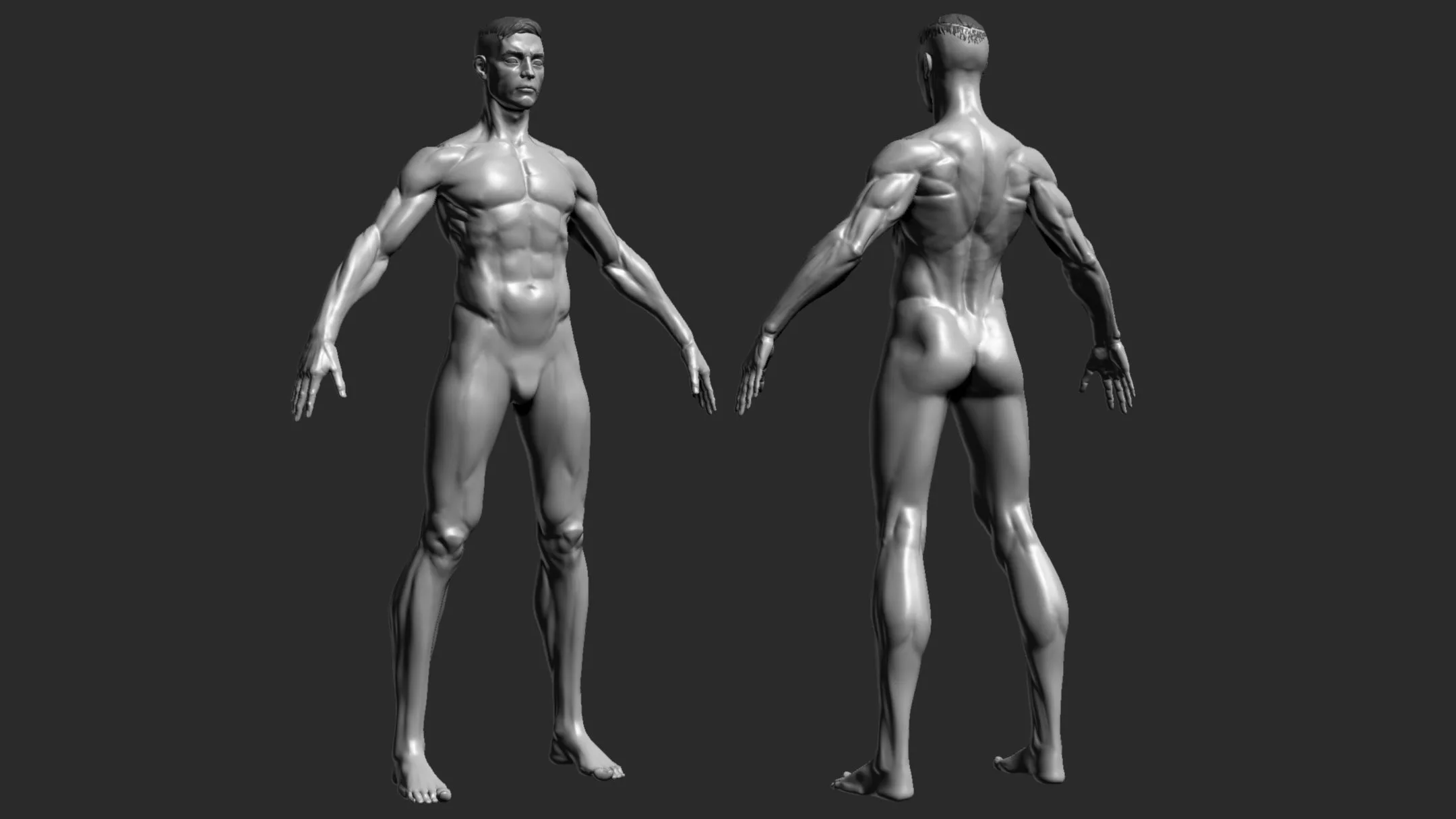 Full Male Body Topology and UV Map