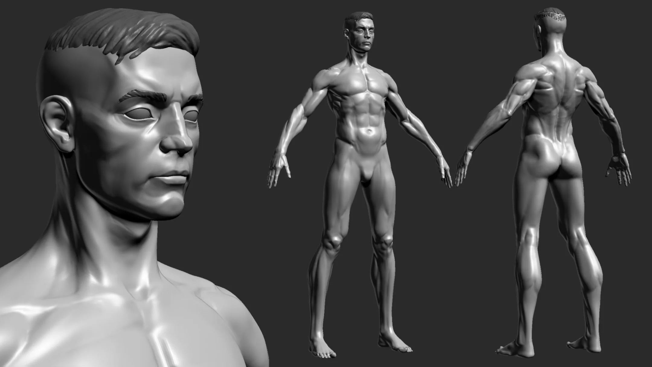 Full Male Body Topology and UV Map