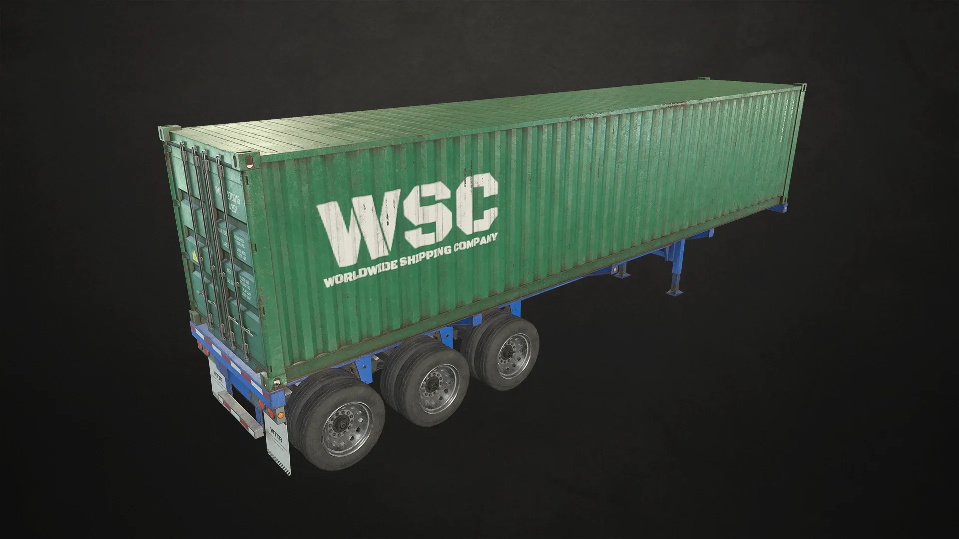 Container Trailer - Low Poly