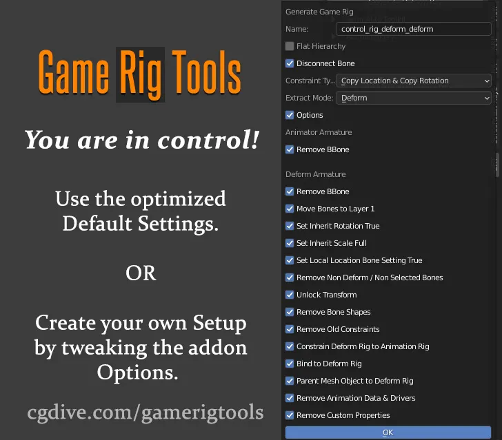 Game Rig Tools (Blender Addon) - Game-ready Rigs in Seconds