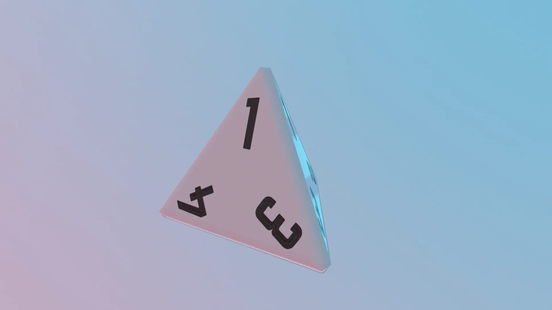 Dice d4 low-poly PBR