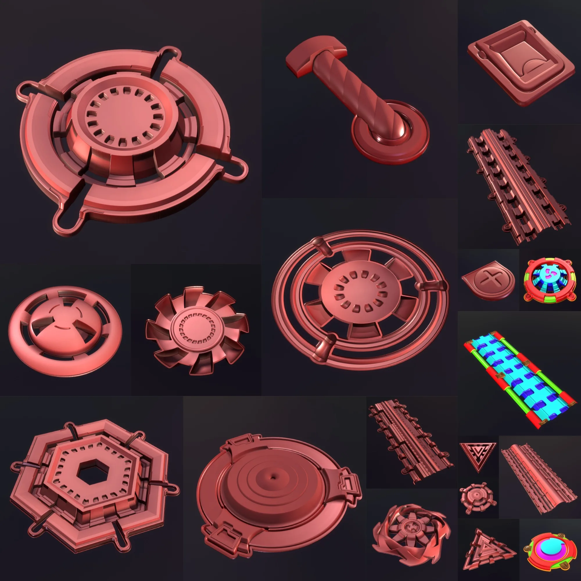 Unique Scifi Alpha Generator | SBSAR + 100 Ready output | Alpha + ColorID + Normal + Mask