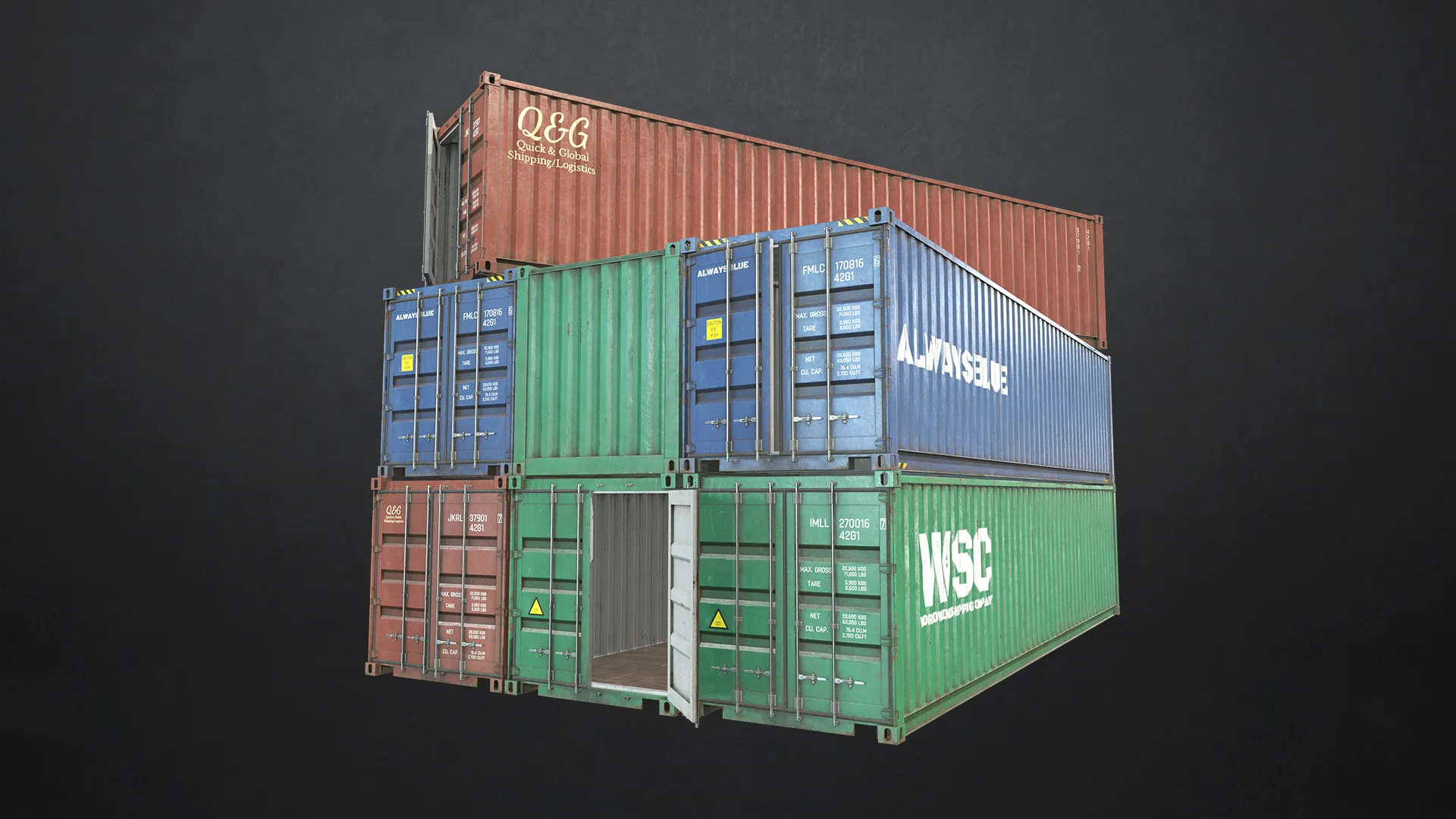 Shipping Container - Low Poly