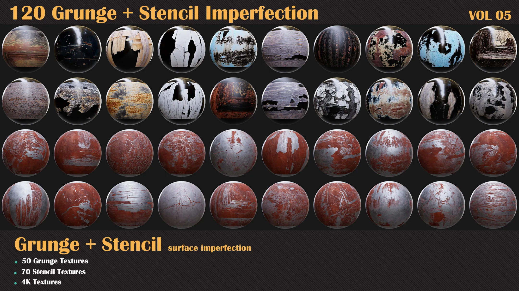 120 Grunge + Stencil Imperfection-VOL 05