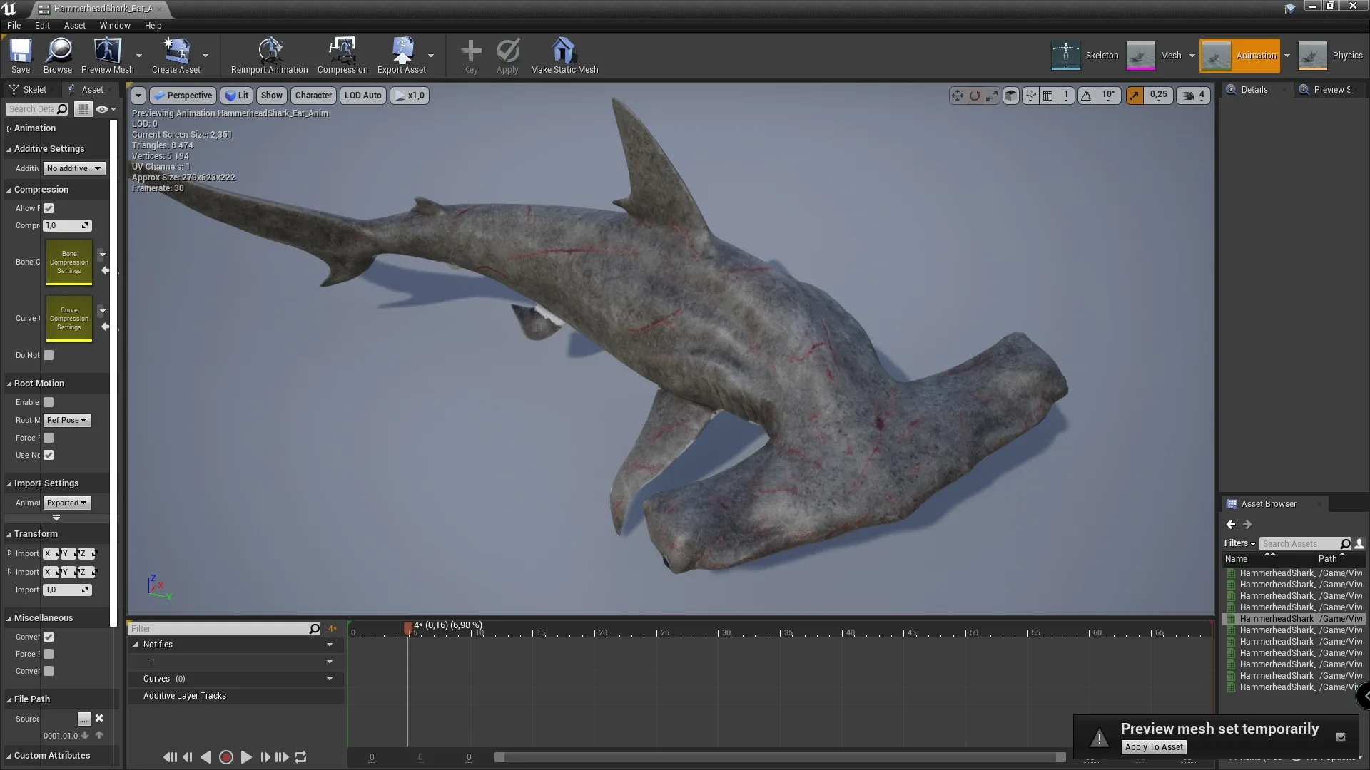 Hammerhead Shark - Game Ready