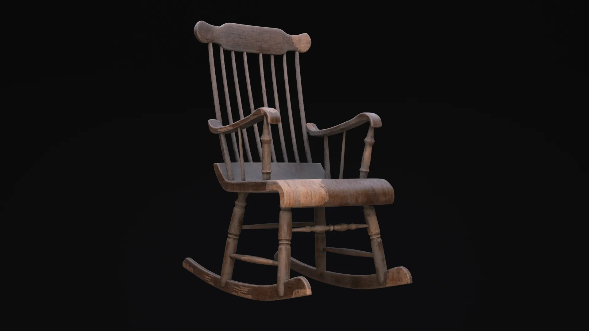 Old Western Rocking Chair Game Ready