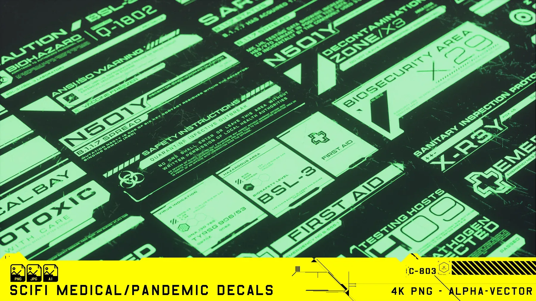 SCIFI MEDICAL/PANDEMIC DECALS