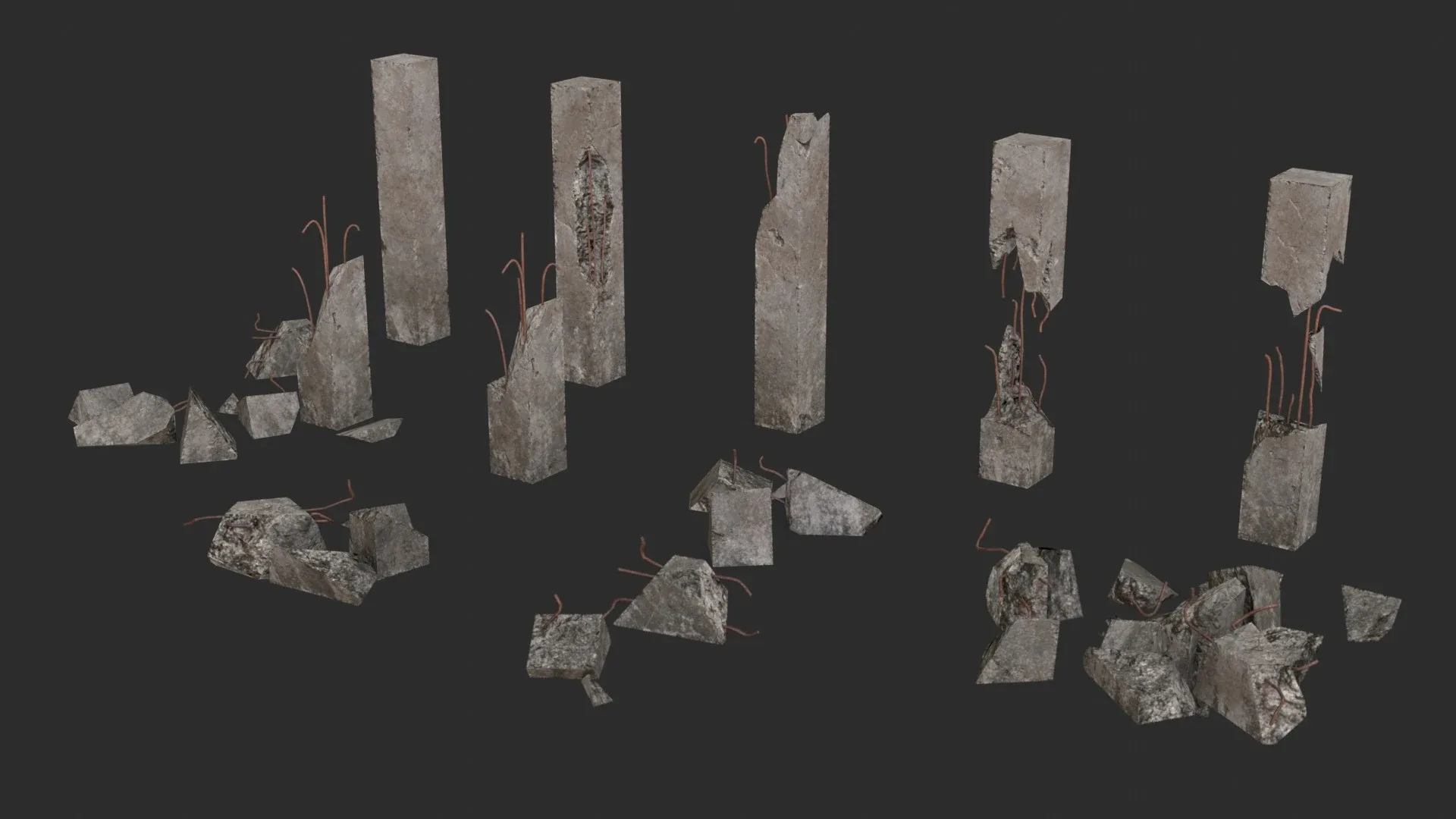 Broken Concrete Pillars Pack