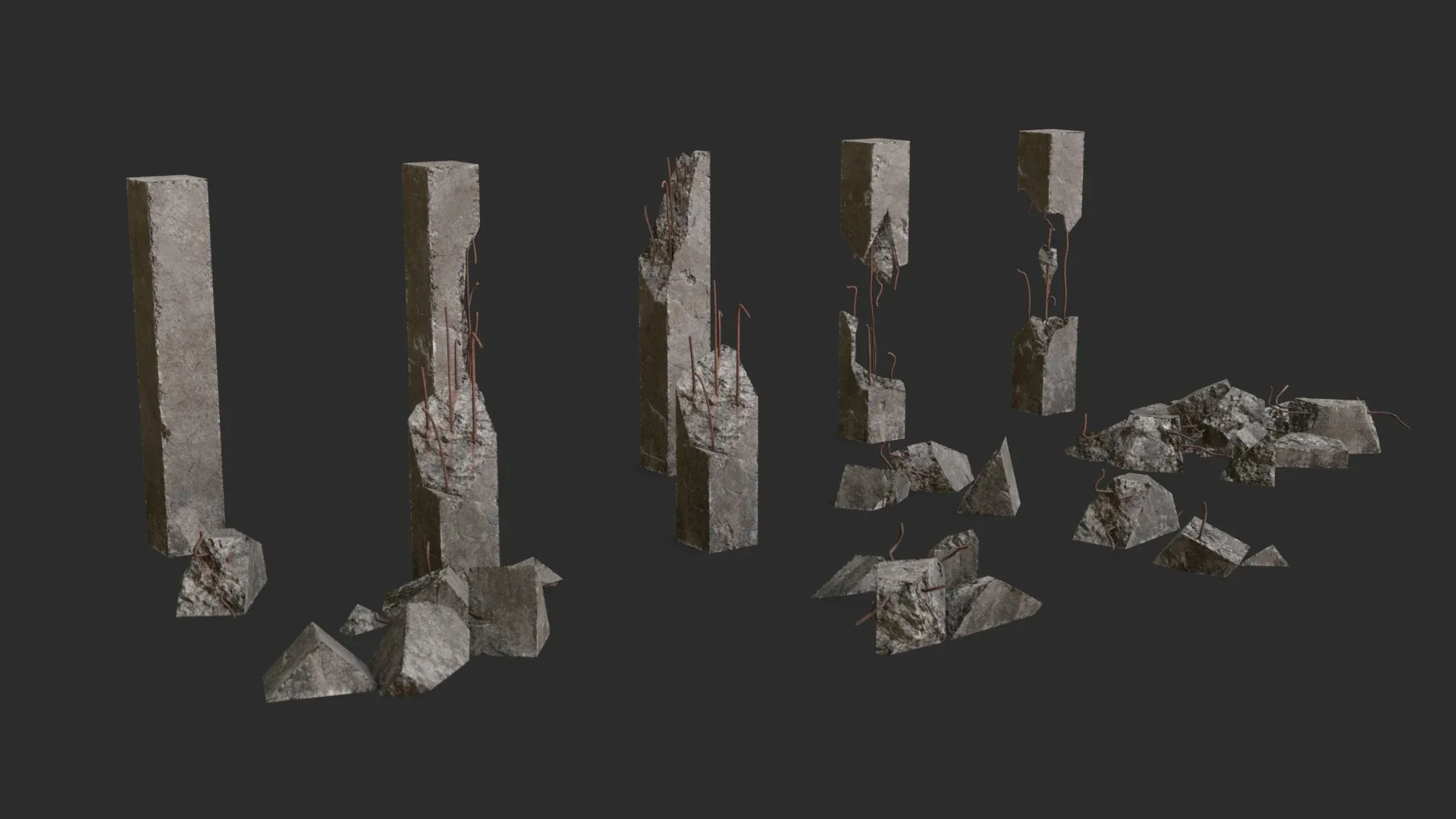 Broken Concrete Pillars Pack