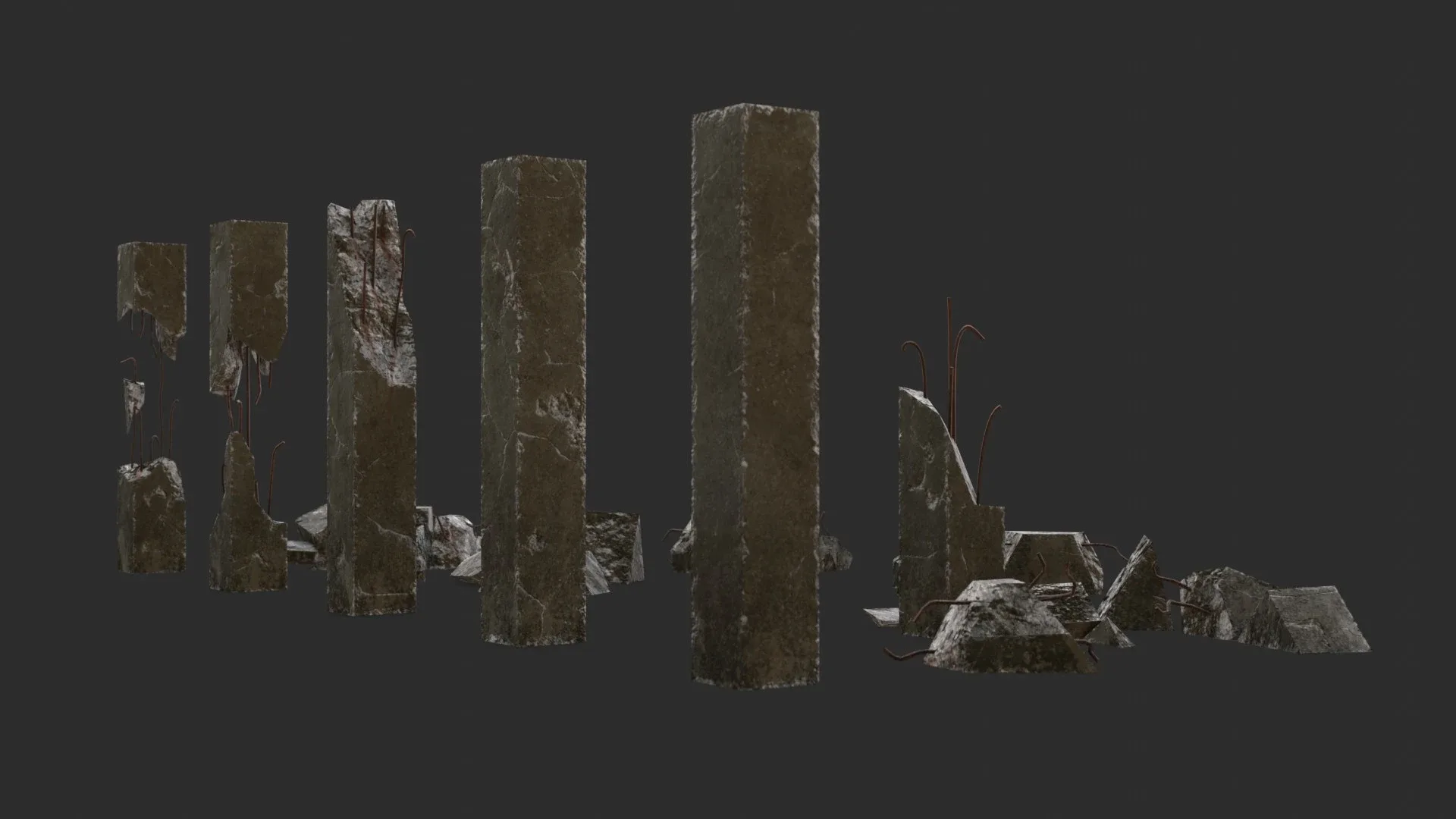 Broken Concrete Pillars Pack