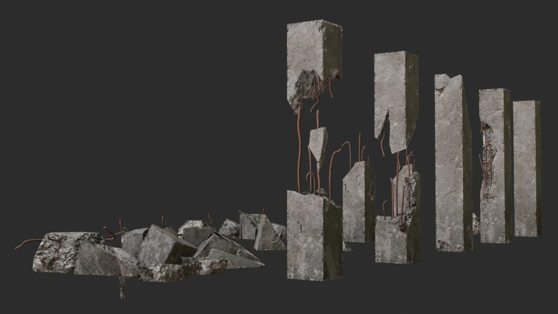 Broken Concrete Pillars Pack