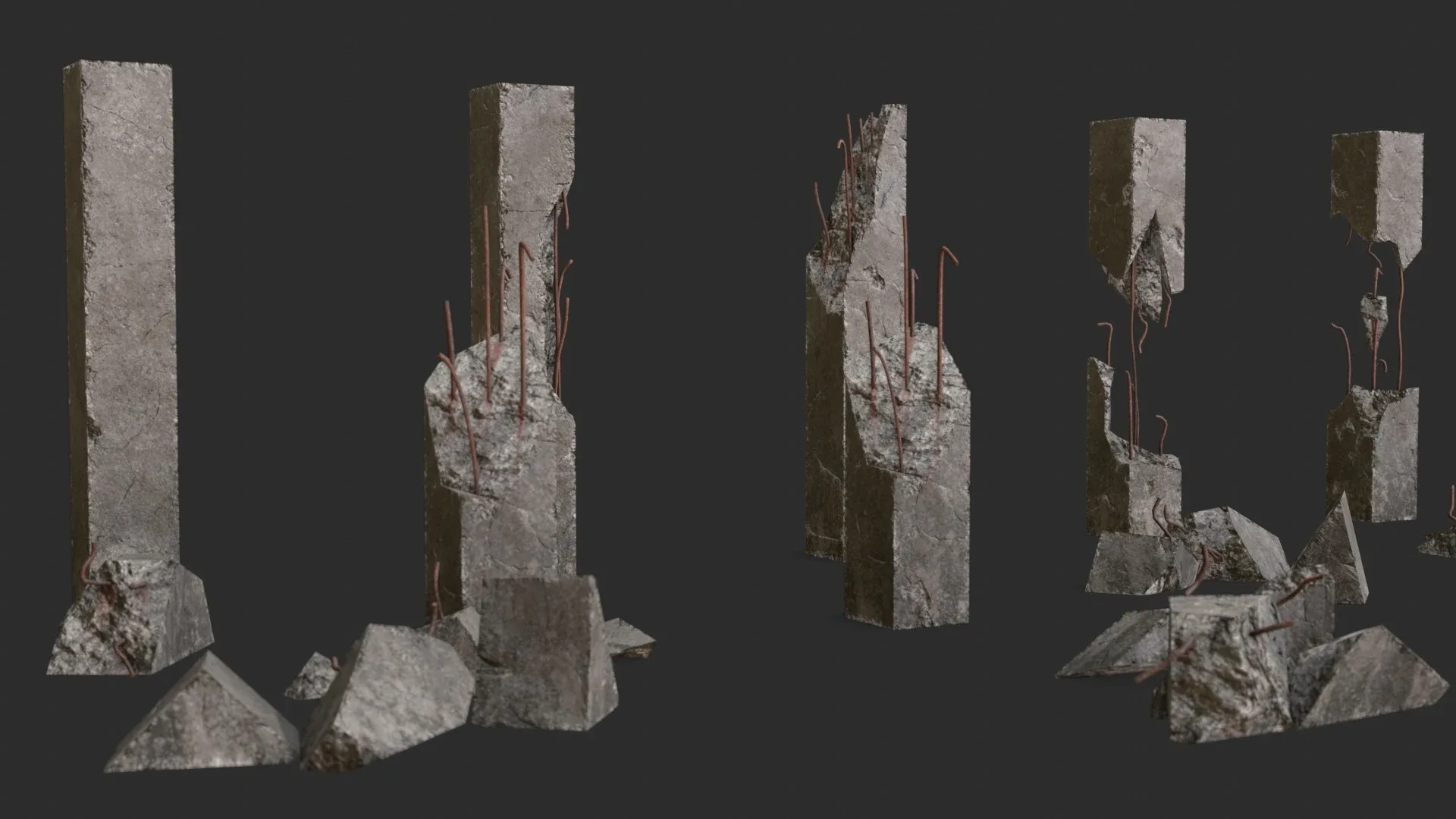 Broken Concrete Pillars Pack