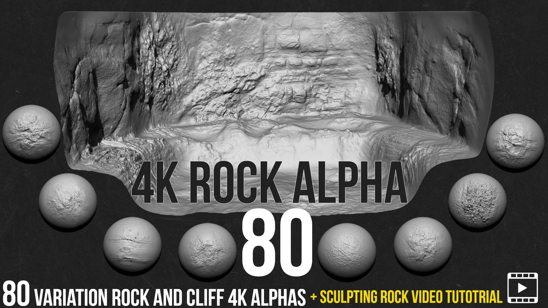 80 Rock and Cliffs Alpha + Video Tutorial + Jpeg preview