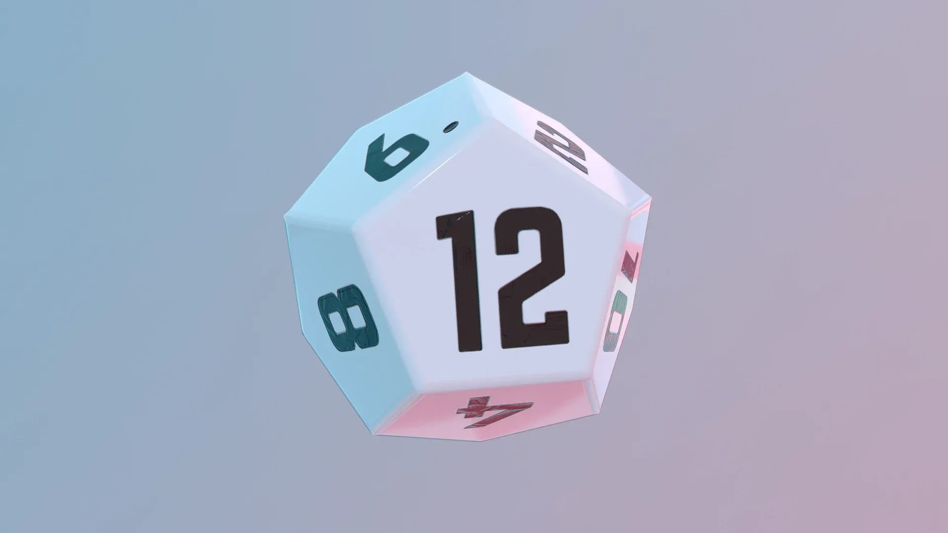 Dice d12 low-poly PBR