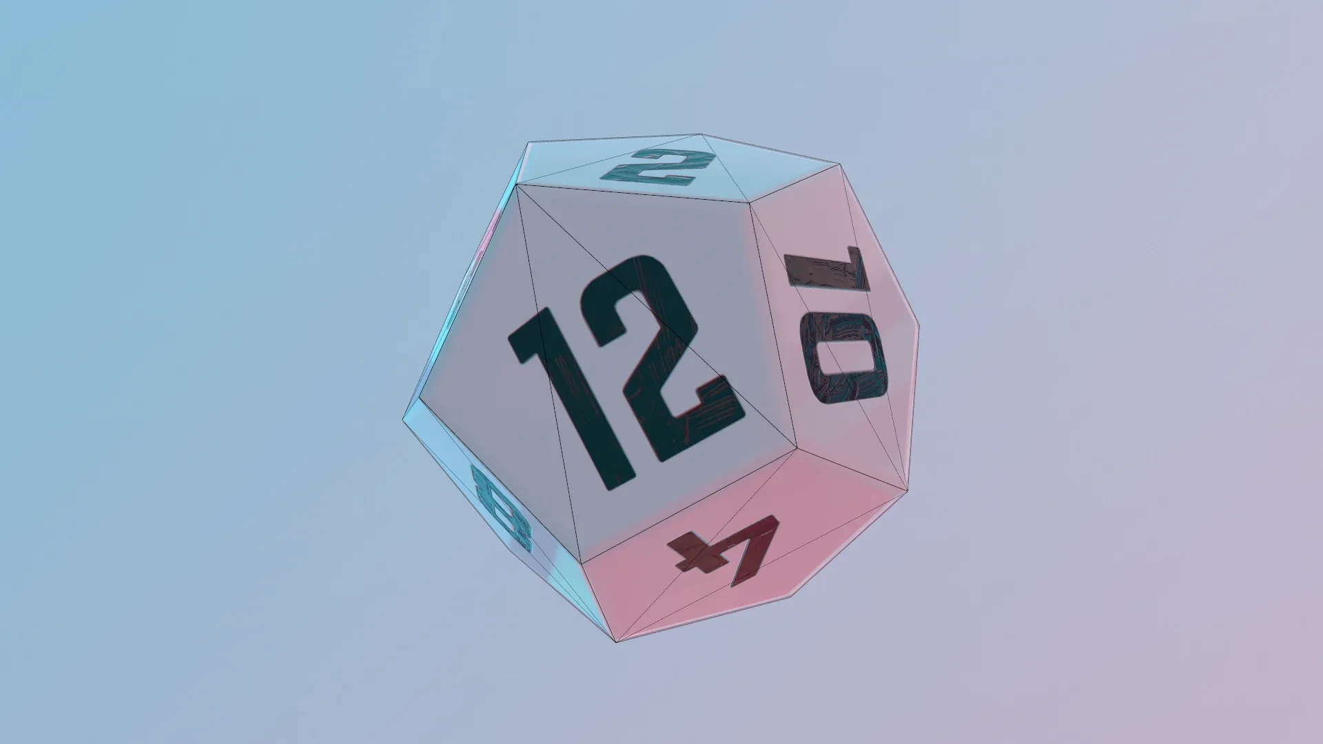 Dice d12 low-poly PBR