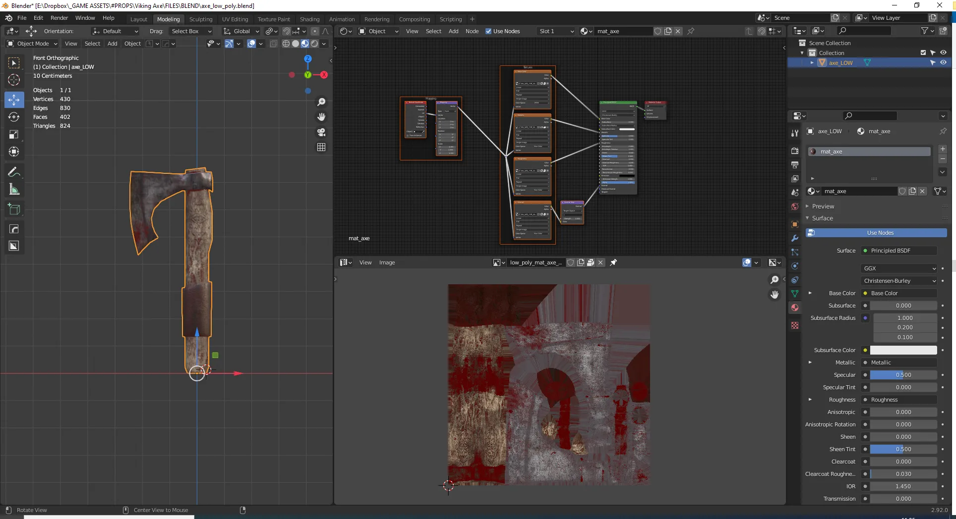 Axe Low Poly Game Ready