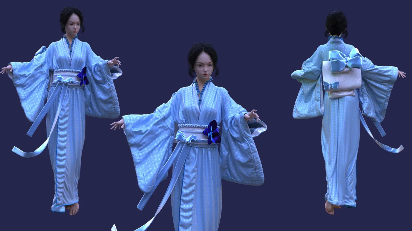 GENESIS 8 FEMALE: ASIA KIMONO set#2 | CLO3D| MD PROJECT: +OBJ+ | GLB+FBX