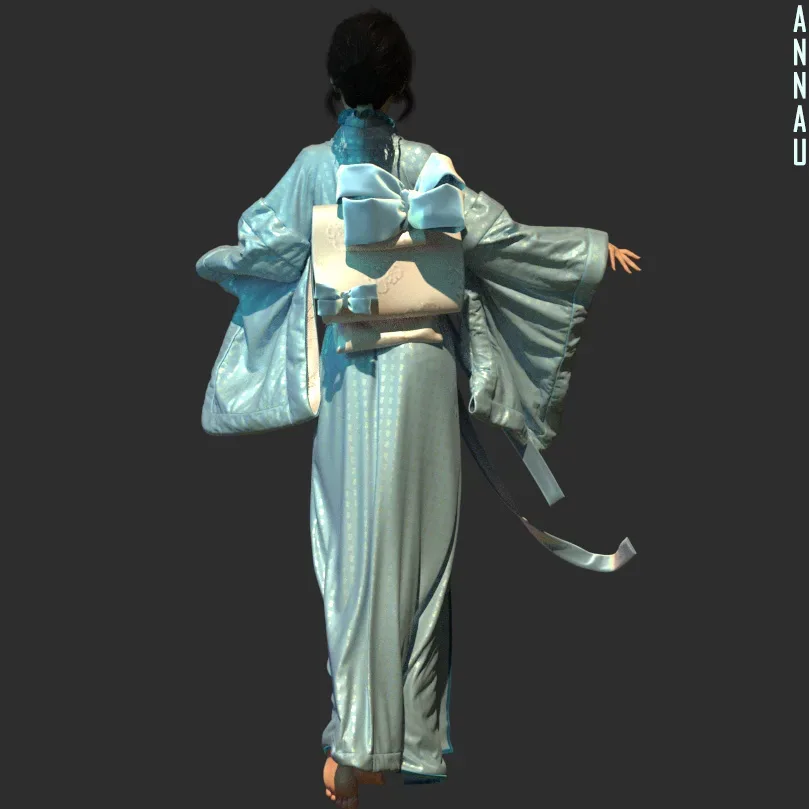 GENESIS 8 FEMALE: ASIA KIMONO set#2 | CLO3D| MD PROJECT: +OBJ+ | GLB+FBX