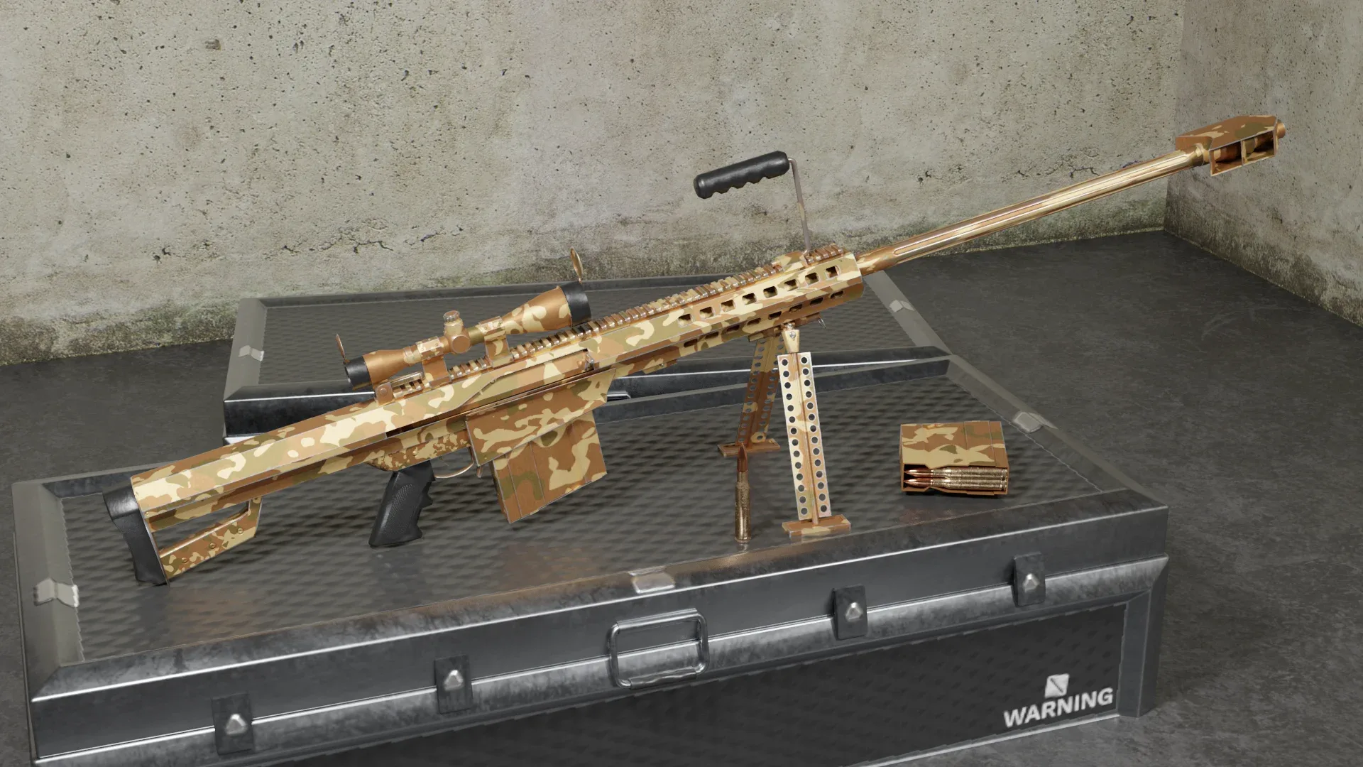 M82 Barrett Game Ready 5 Textures Low-poly 3D model