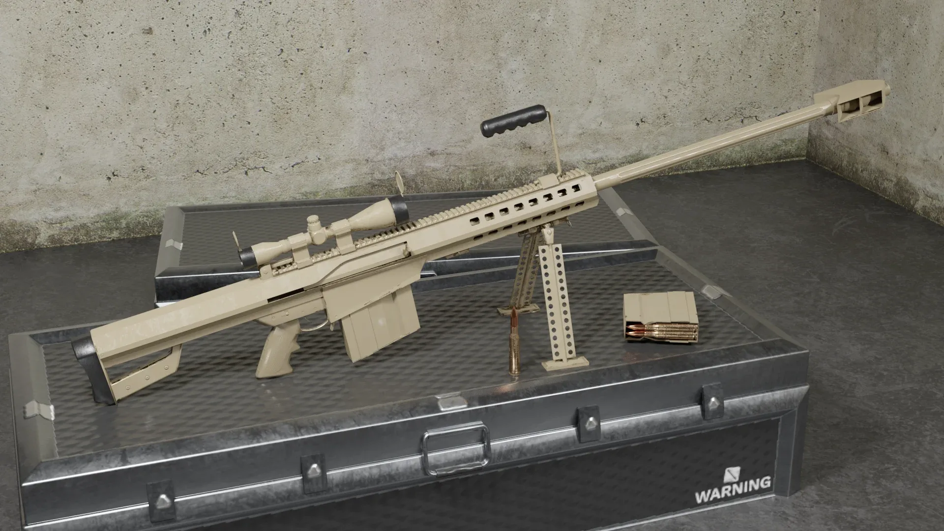 M82 Barrett Game Ready 5 Textures Low-poly 3D model