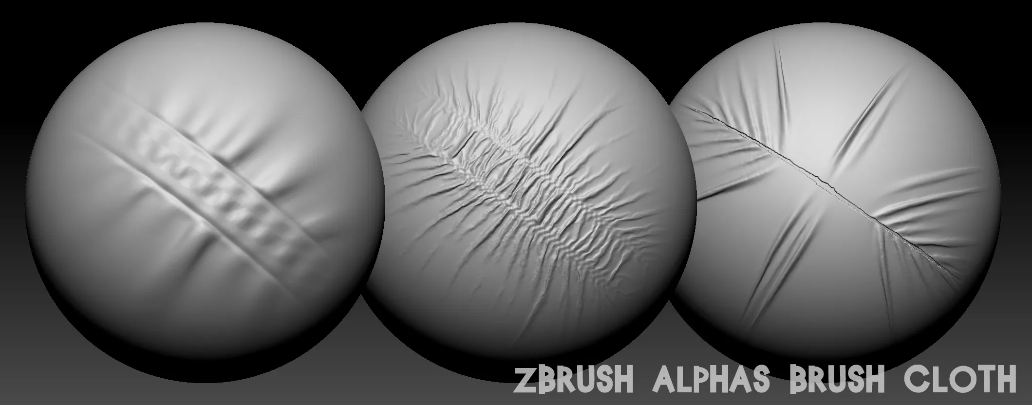 36 Zbrush Alphas Brush Cloth