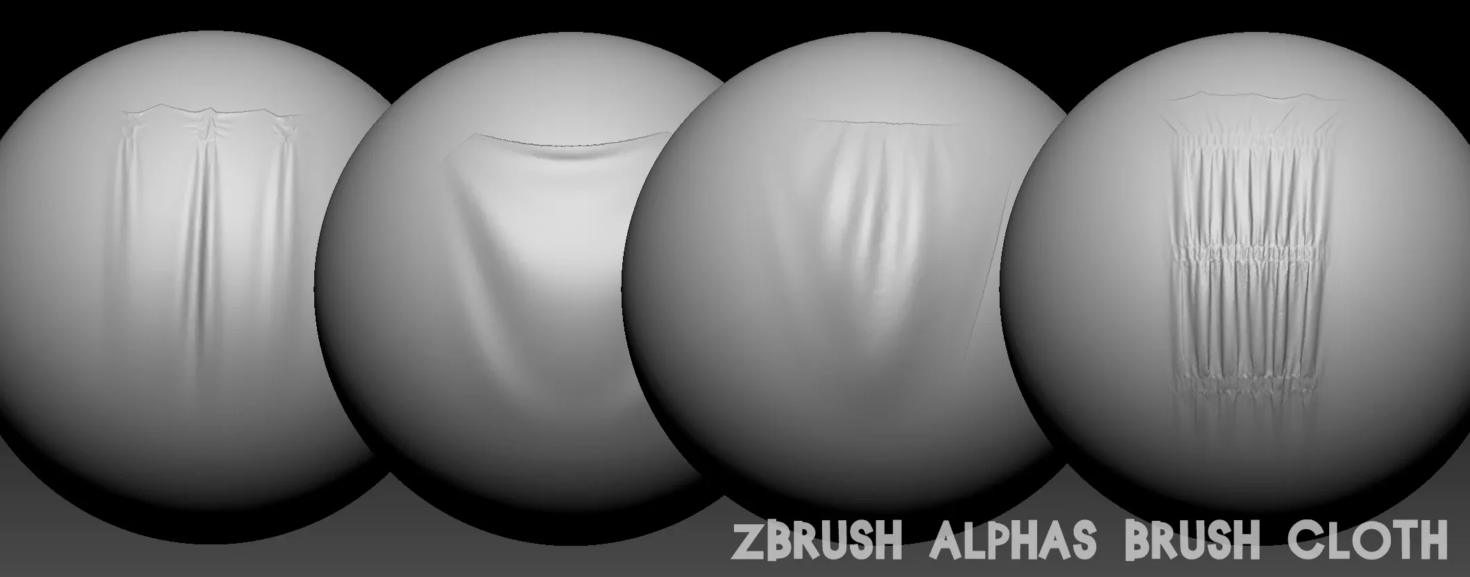36 Zbrush Alphas Brush Cloth