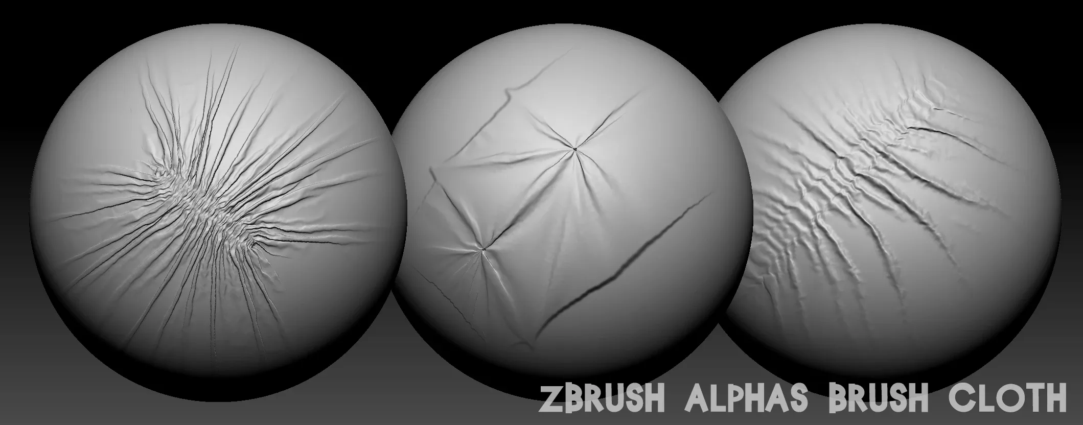 36 Zbrush Alphas Brush Cloth