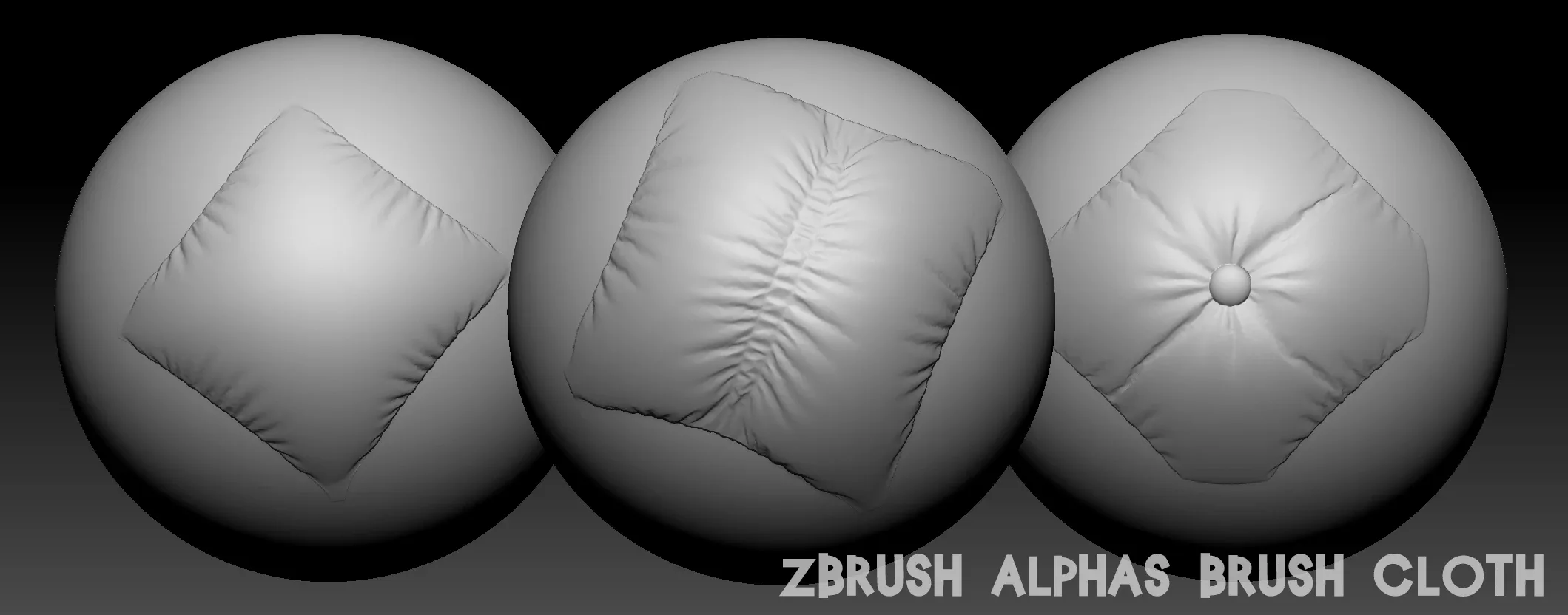 36 Zbrush Alphas Brush Cloth