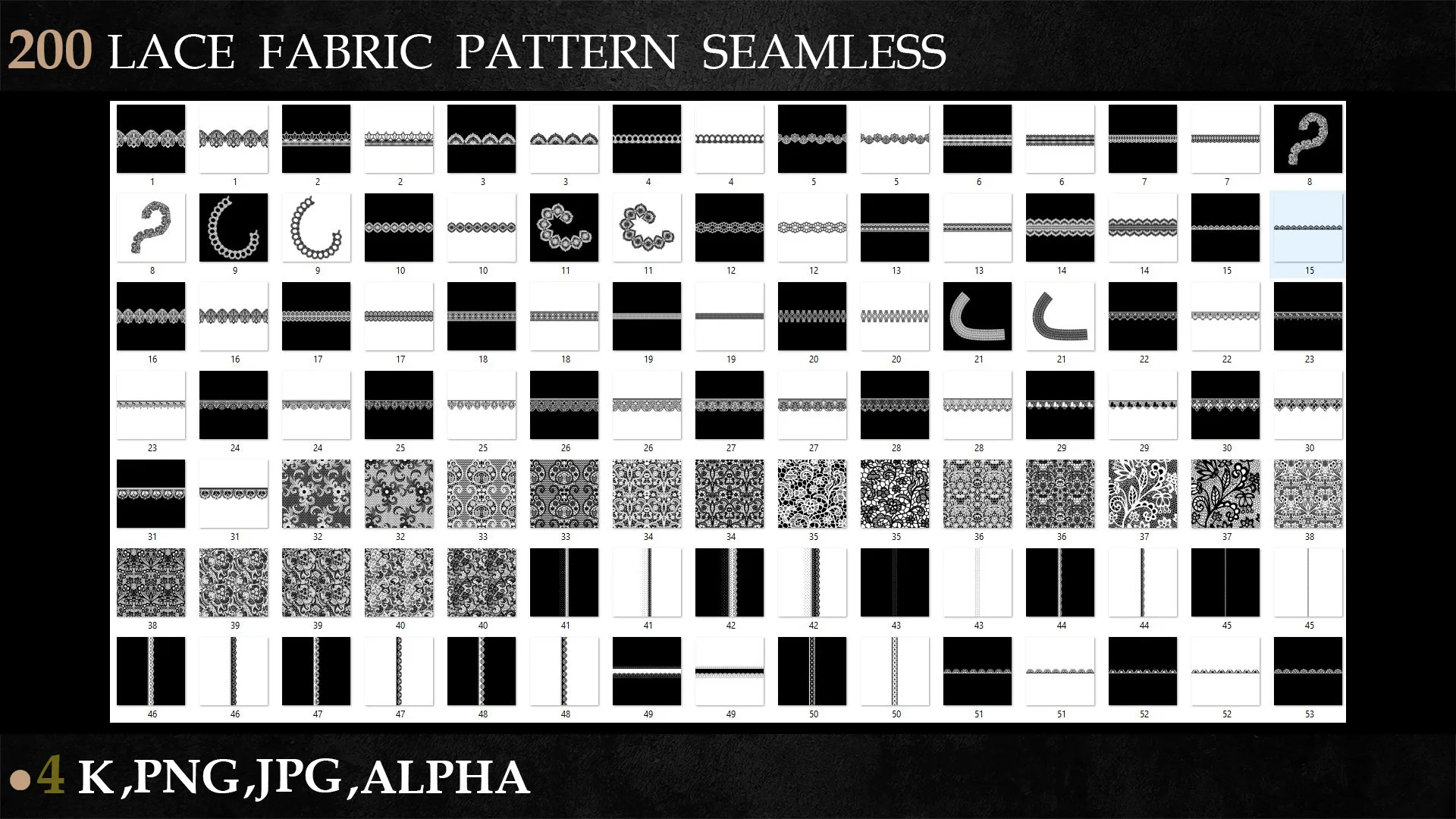 200 LACE FABRIC PATTERN SEAMLESS-vol 3