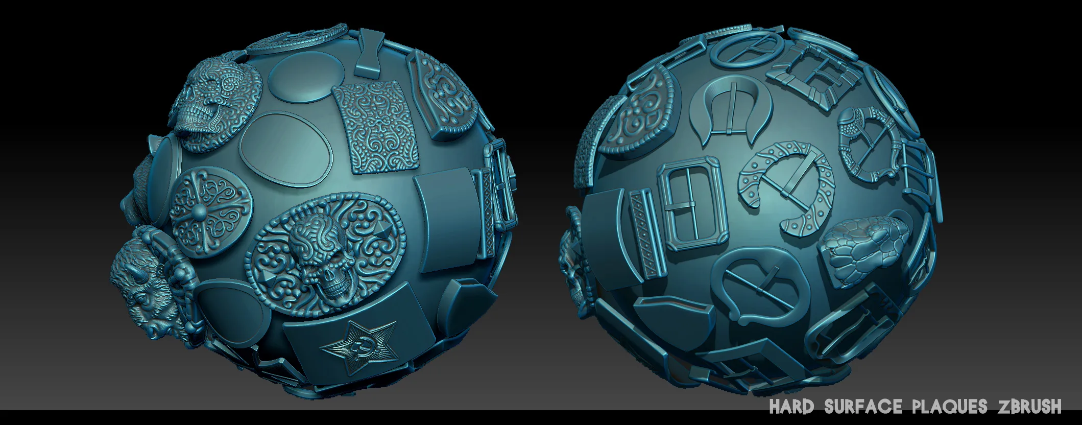Hard Surface plaques Zbrush