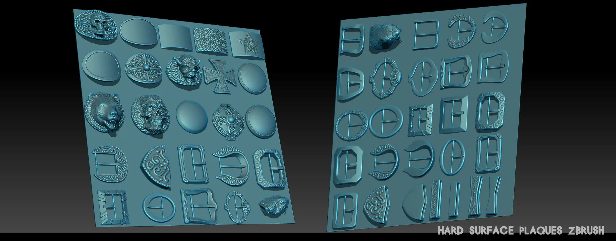 Hard Surface plaques Zbrush