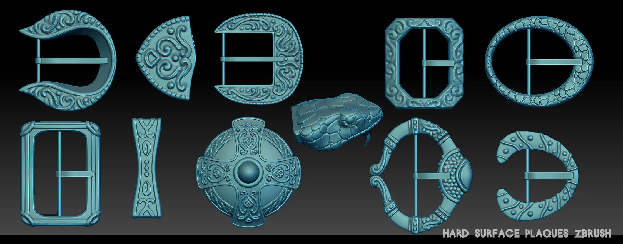 Hard Surface plaques Zbrush