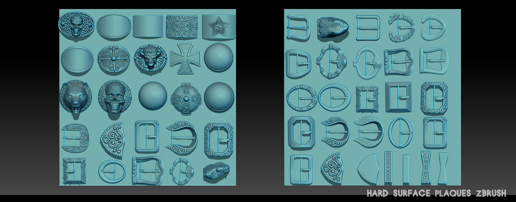 Hard Surface plaques Zbrush