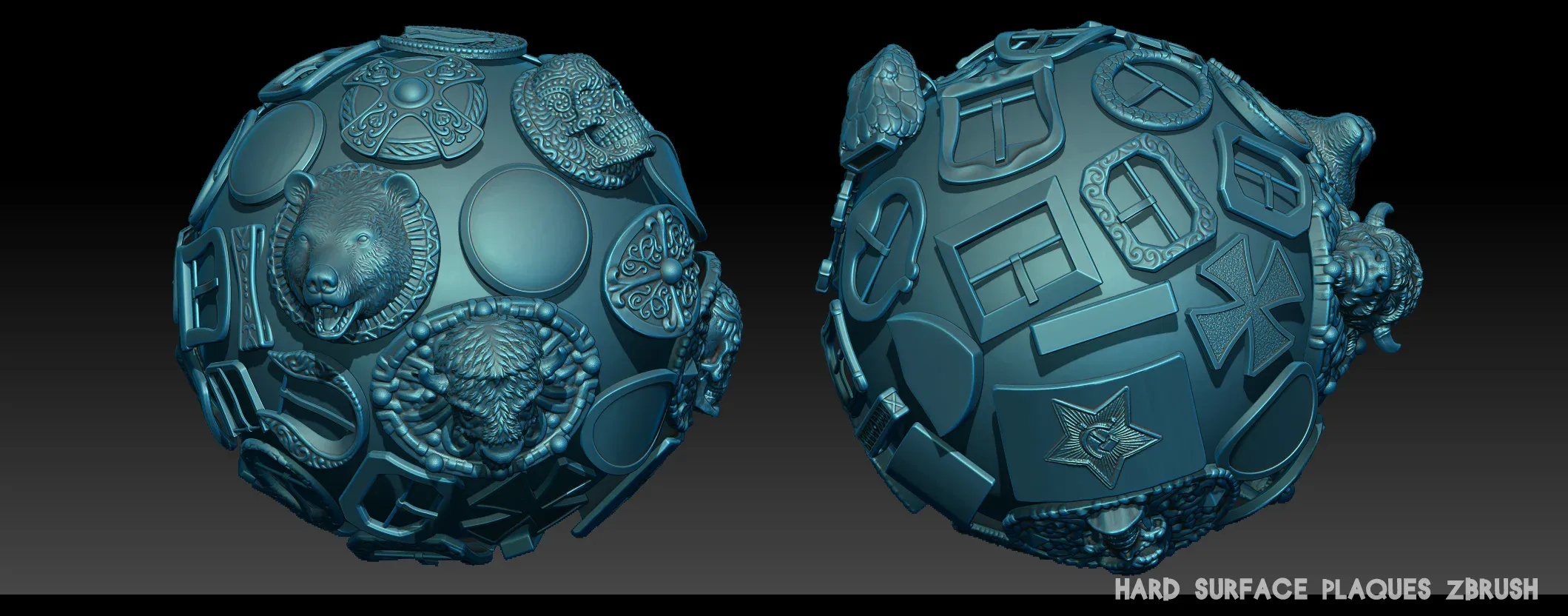 Hard Surface plaques Zbrush