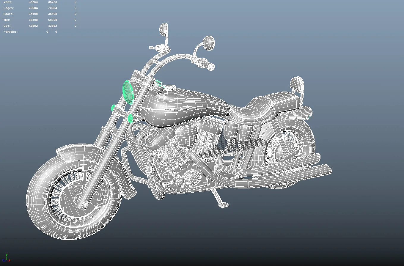 Motobike Model Low Poly Unity. Ue4. PBR.