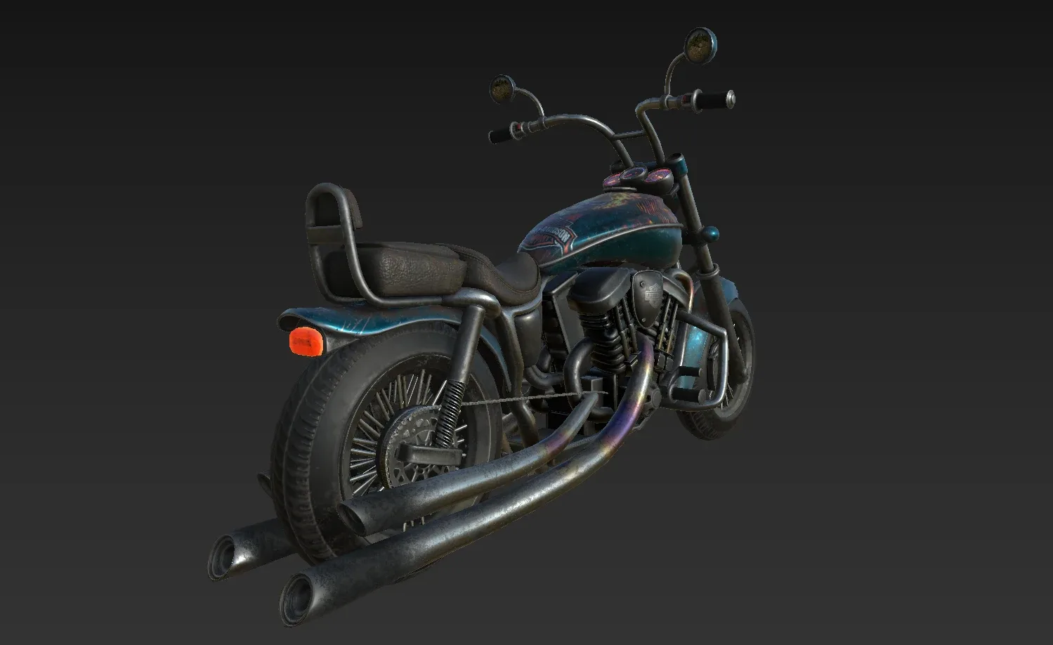 Motobike Model Low Poly Unity. Ue4. PBR.