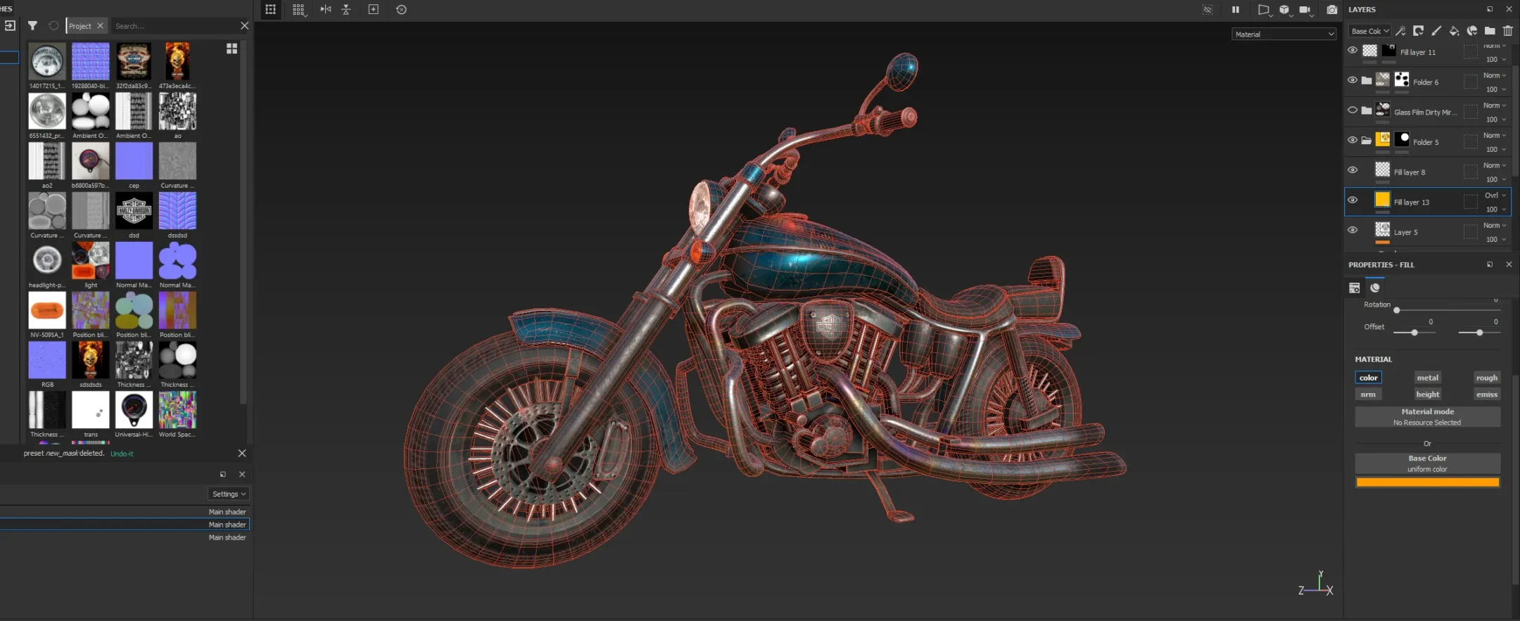 Motobike Model Low Poly Unity. Ue4. PBR.