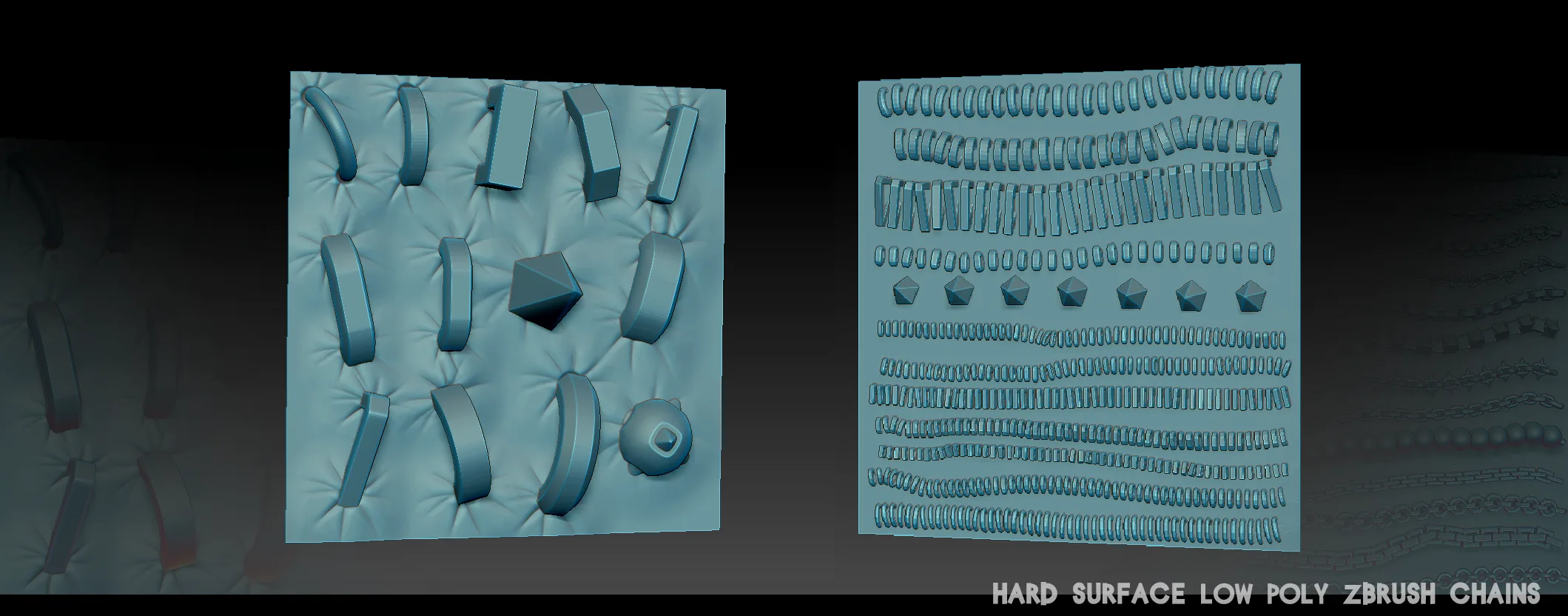 Hard Surface Low Poly Zbrush Chains