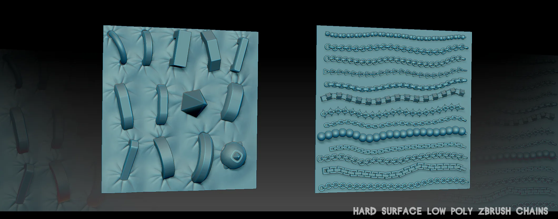 Hard Surface Low Poly Zbrush Chains