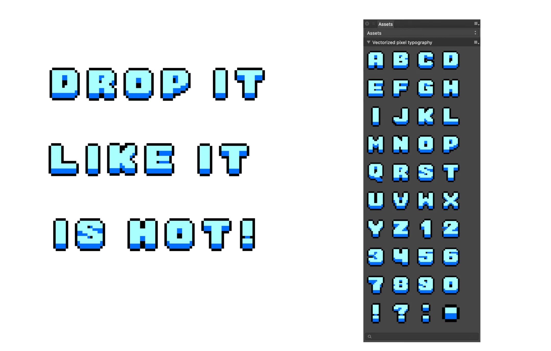 PIXEL FONT VECTORISED IN 8 BIT LOOK